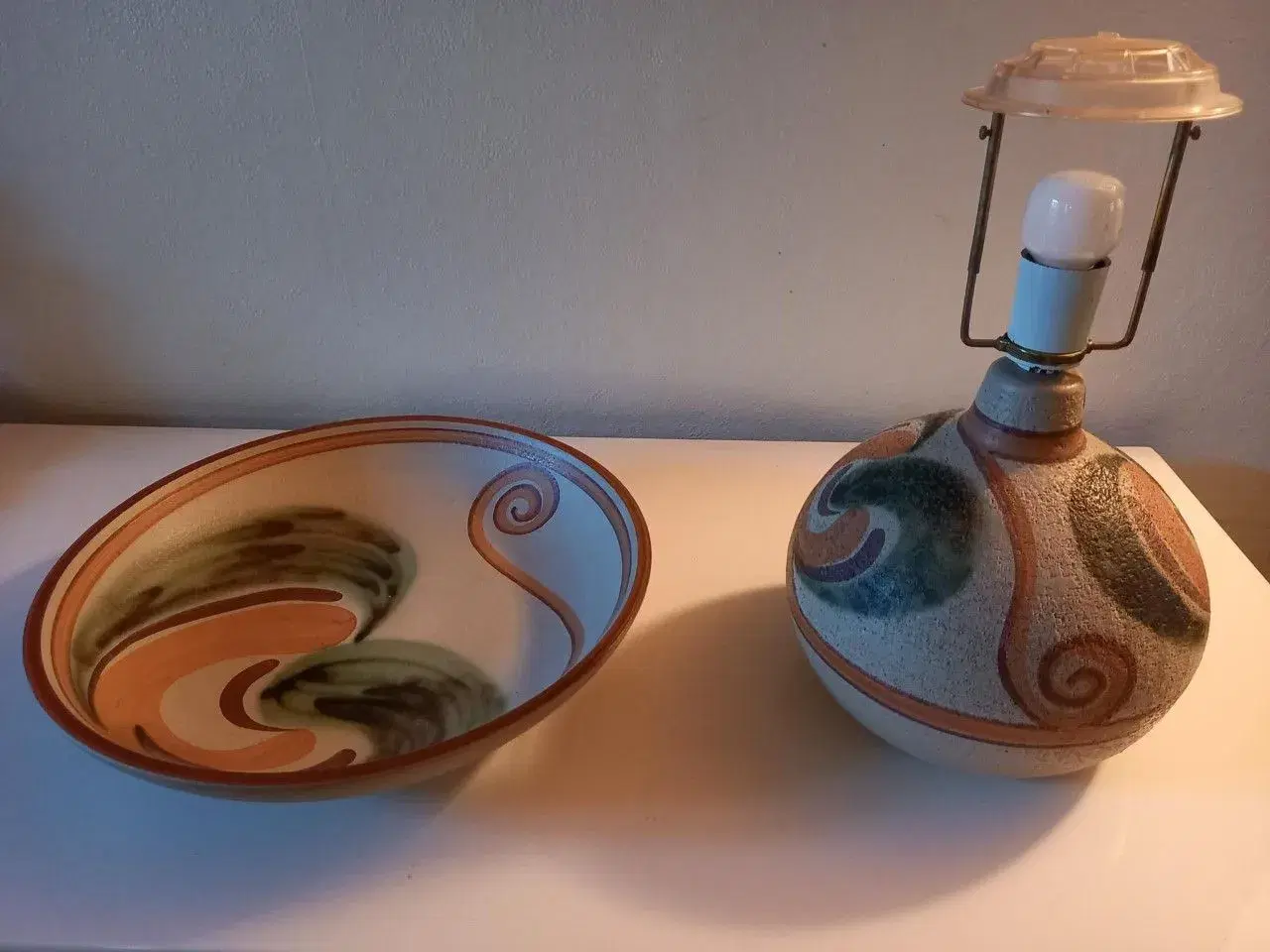 Billede 1 - Søholm bordlampe og fad Keramik stentøj