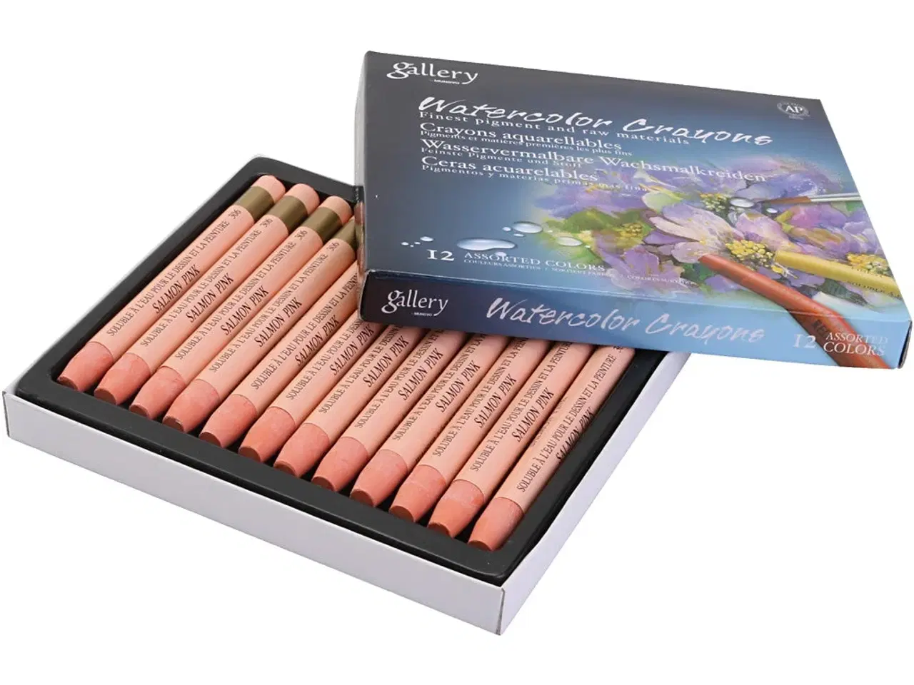 Billede 1 - Gallery Akvarelkridt, Laksefarvet - 12 stk.