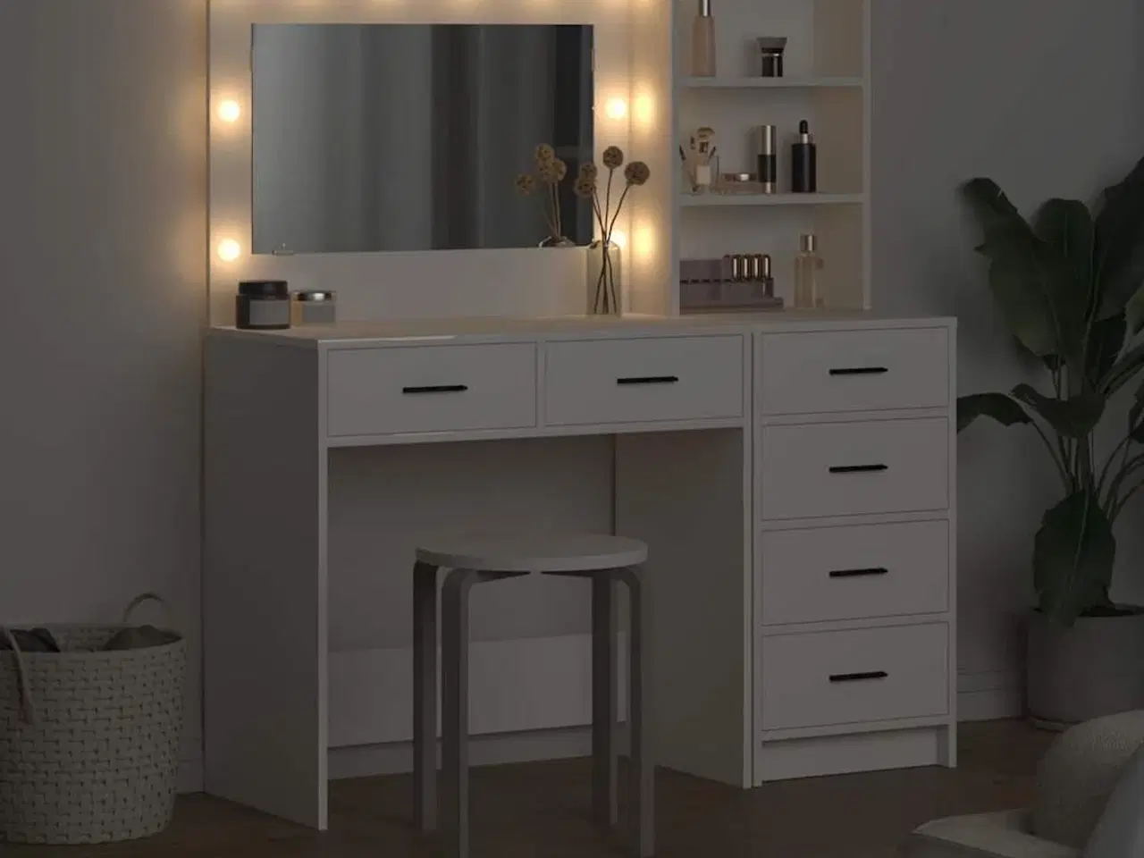 Billede 4 - Klædeskab med skuffe Hvid 78.5 x 41 x 135 cm Konstrueret træ