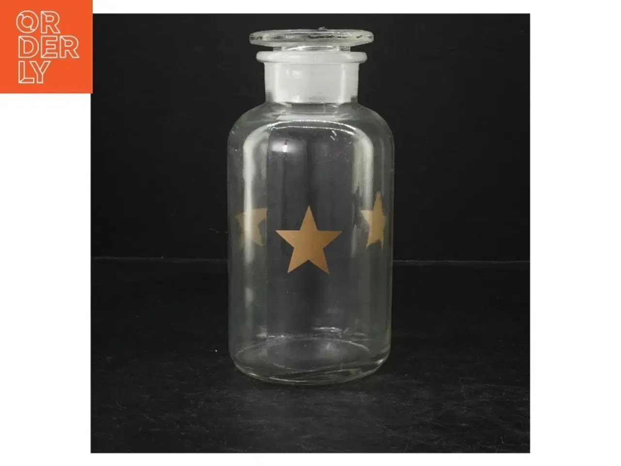 Billede 3 - Glasflaske med stjerner og låg (str. 21 cm)