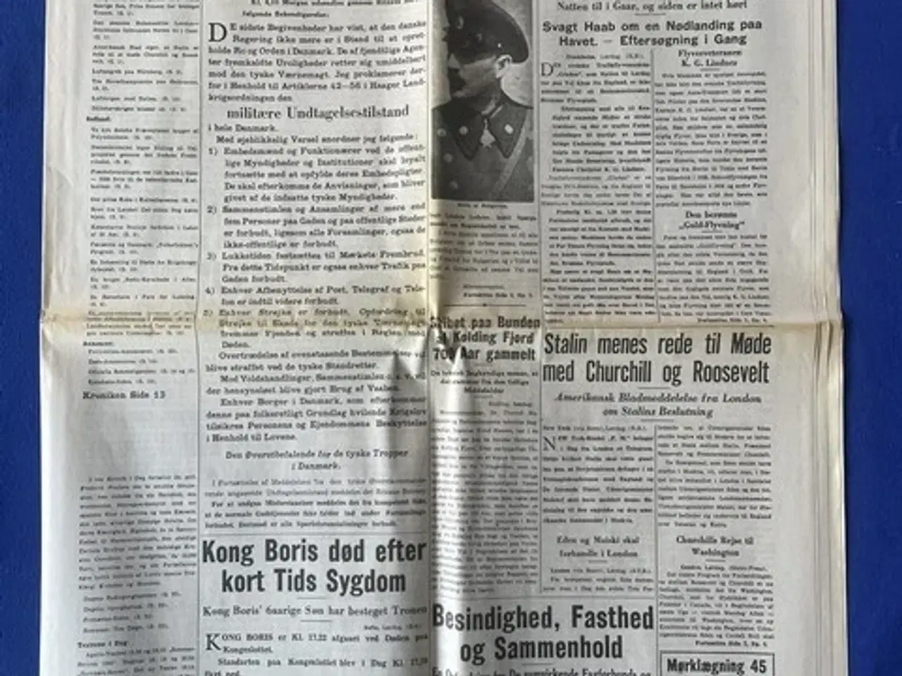 Billede 1 - Avis - Politiken Ekstra Udgave ! - 29. August 1943 - Tysk Bekendtgørelse - Undtagelsestilstand