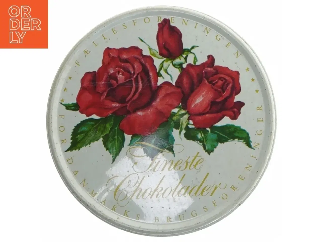 Billede 5 - Rund metal dåse med rosedesign (str. Ø 13 cm)