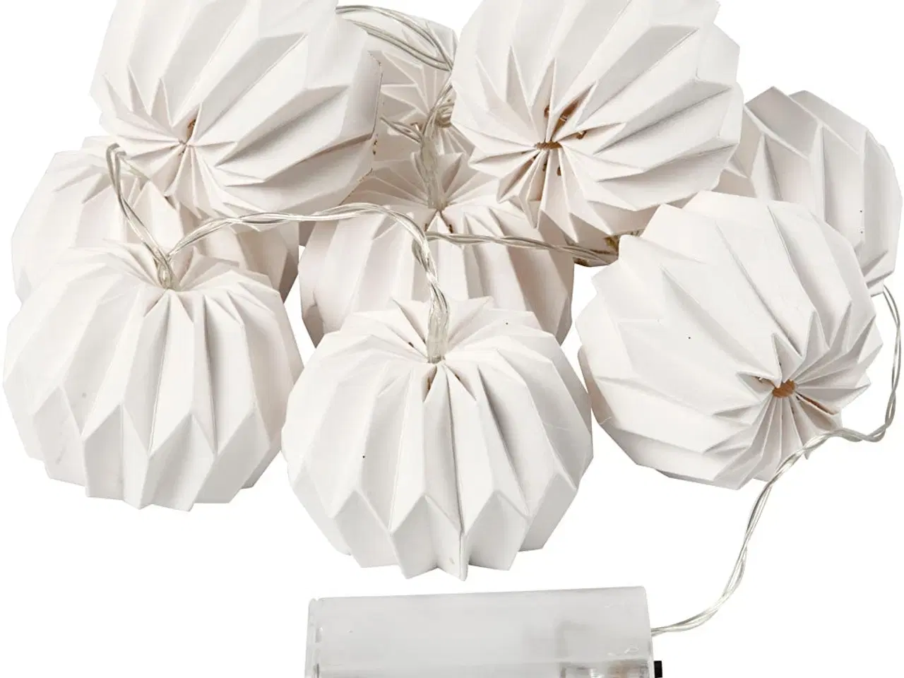 Billede 1 - Batteridrevet LED Lyskæde med Hvide Lampeskærme