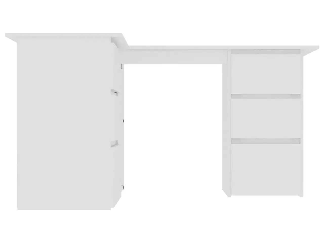 Billede 6 - Skrivebord til hjørne 145x100x76 cm konstrueret træ hvid