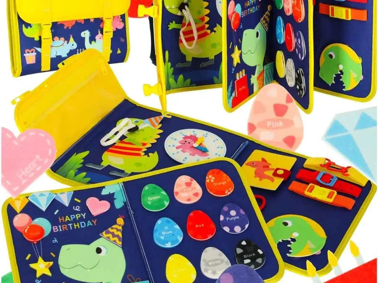 Billede 1 - Sanse-montessori aktivitetsboard i rygsagtskuffert – blå