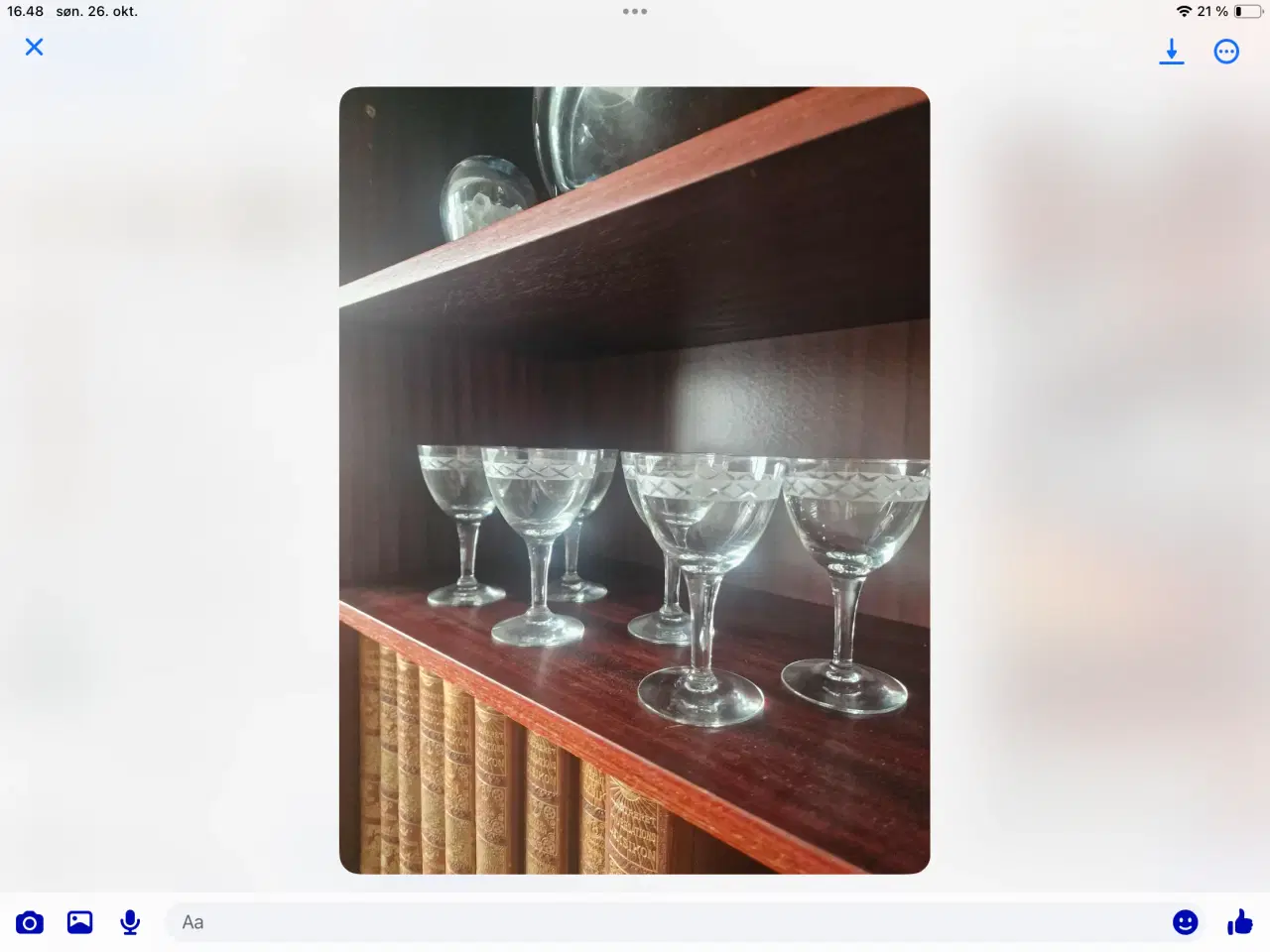 Billede 2 - Glas med sandblæst mønster 