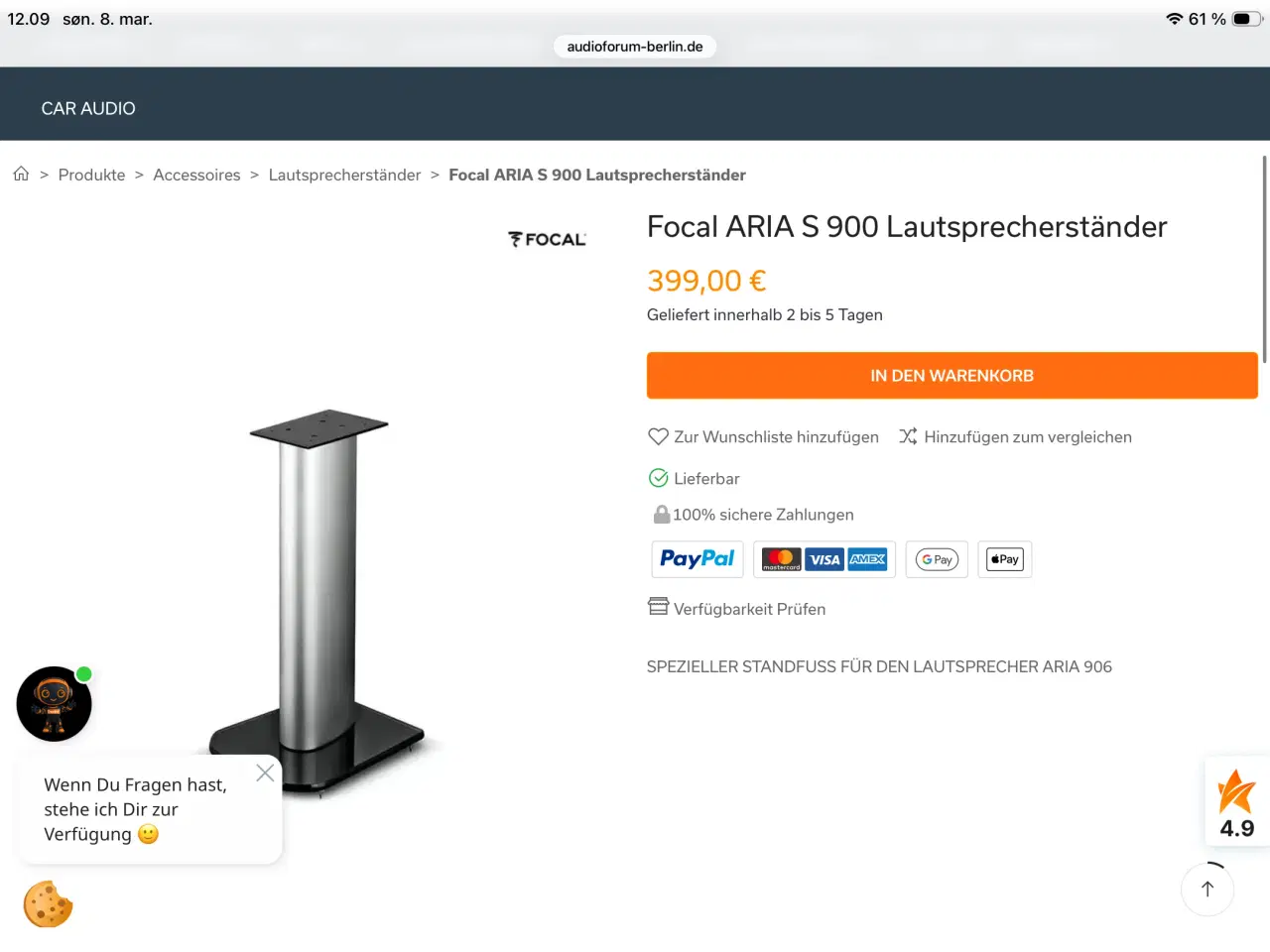 Billede 7 - Focal Aria 906 og S900 standere