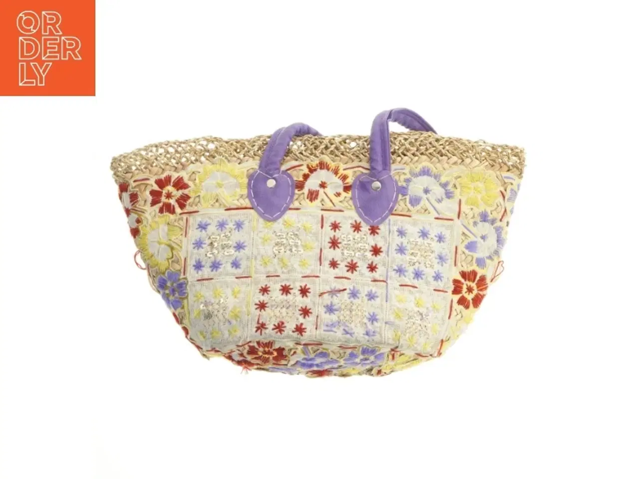 Billede 6 - Stråtaske med blomsterdesign (str. 50x30 cm)