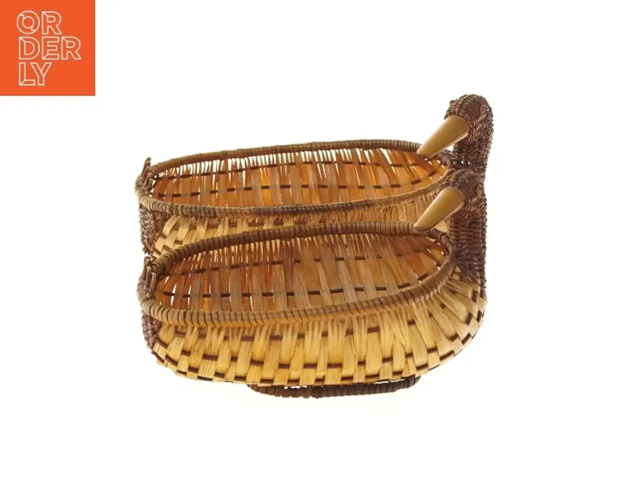 Billede 1 - Flettede kurve med dekorative håndtag (str. 29 cm og 23 cm)