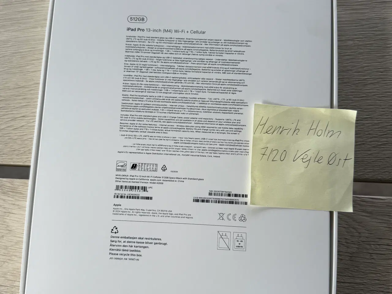 Billede 3 - Ipad Pro 13"M4 7.gen 512gb Wifi/Cellular 