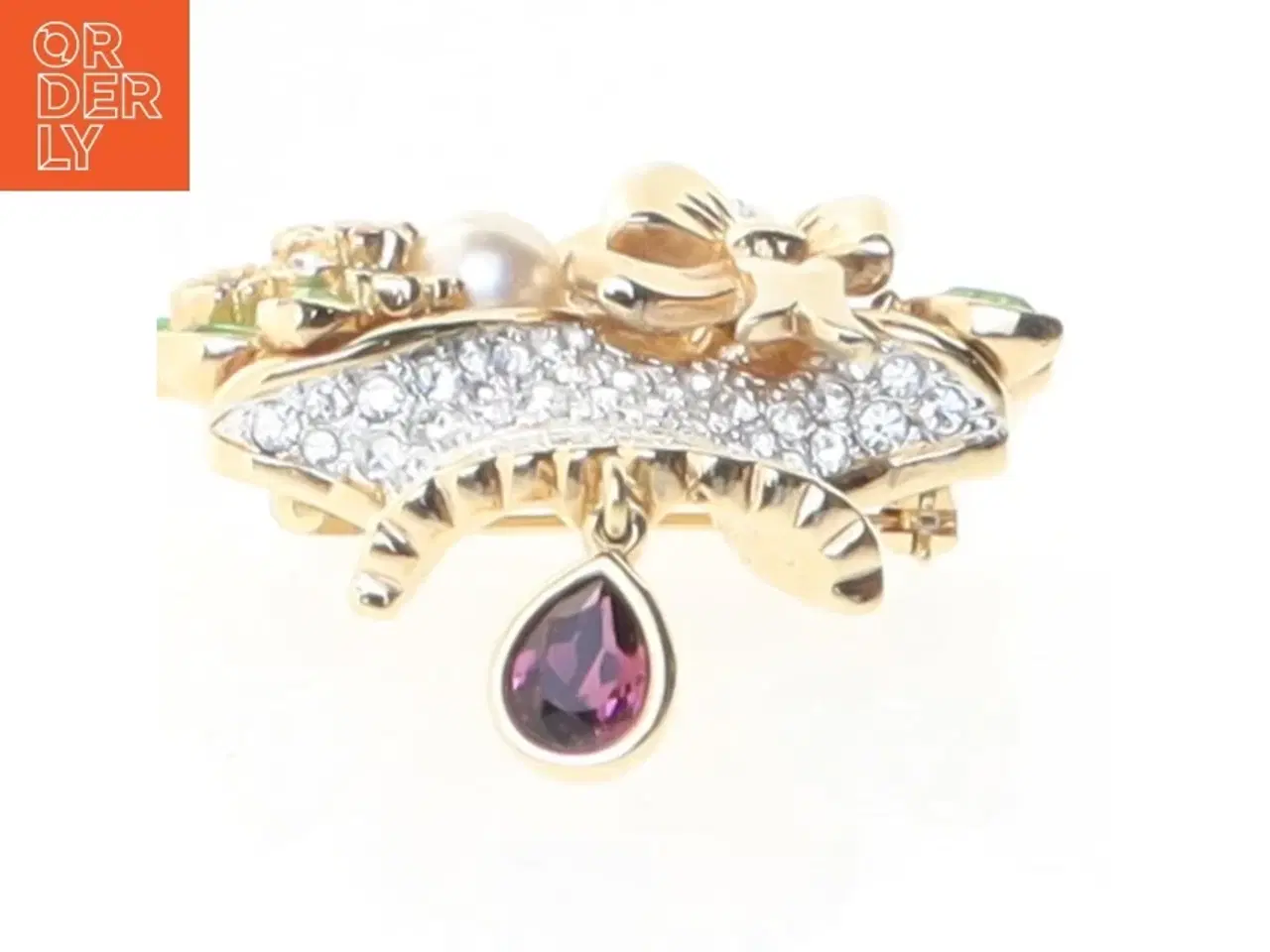 Billede 4 - Swarovski krystalglas broche(str. 4,6 x 4,7 x 2 cm)