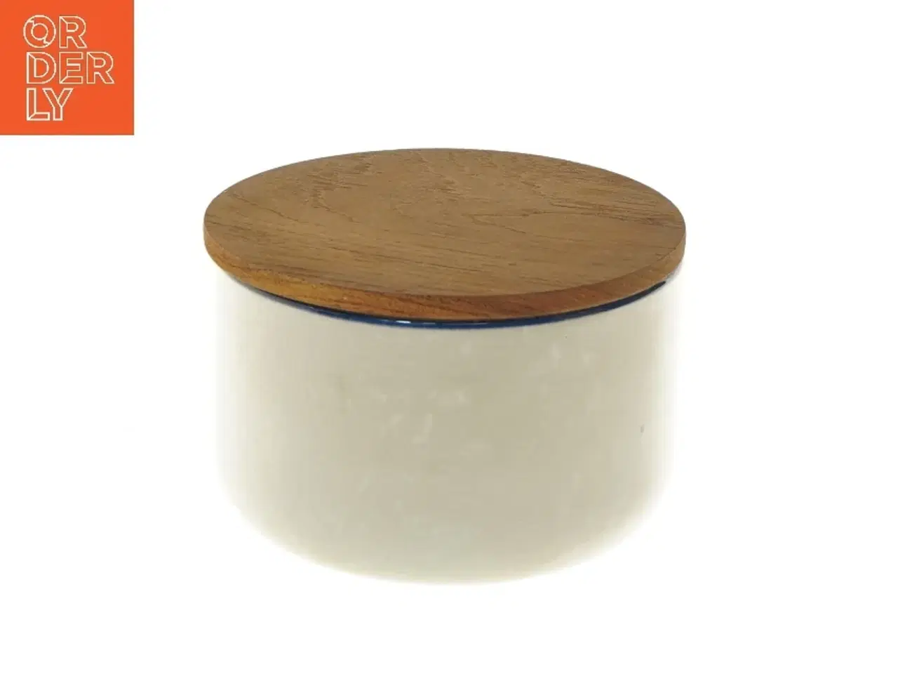 Billede 2 - Keramik krukke med trælåg fra Knabstrup (str. Ø 13x8,5 cm)