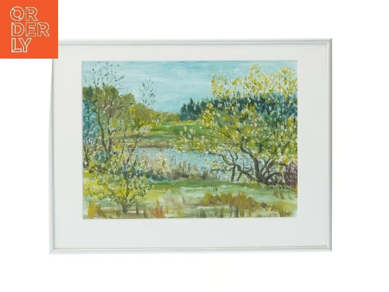 Billede 1 - Landskabsmaleri i ramme (str. 41x31 cm)