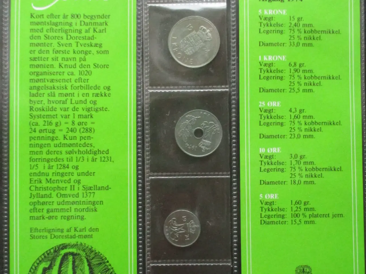 Billede 2 - Møntsæt 1974, 1975, 1976, 1977, 1978, 1986 og 1987