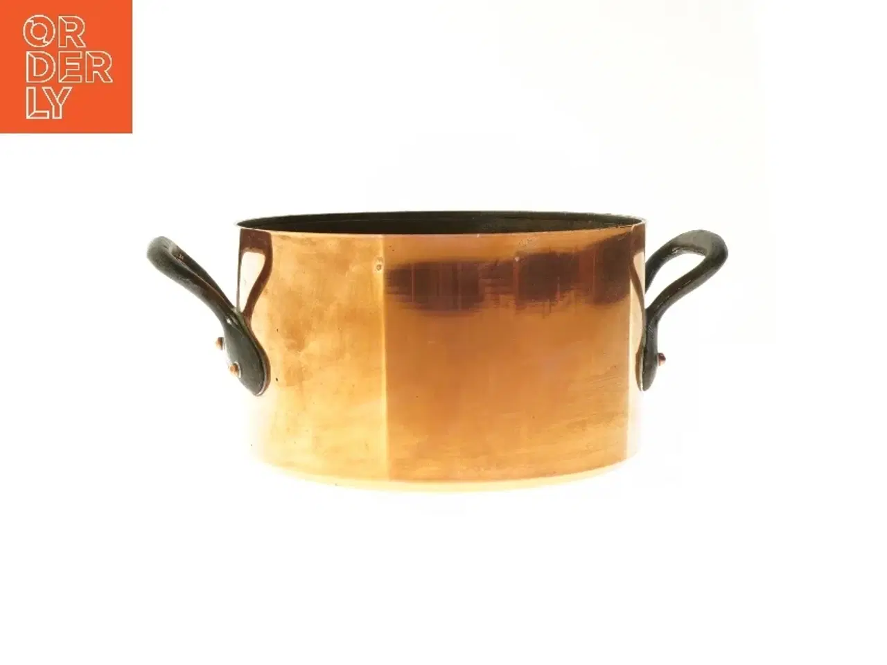 Billede 1 - Kobbergryde med sorte håndtag (str. Ø 20x12 cm)