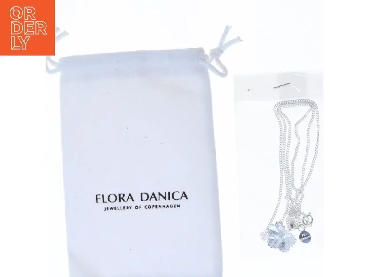 Billede 4 - Ubrugt sølvkæde med vedhæng fra Flora Danica (str. 56 cm)