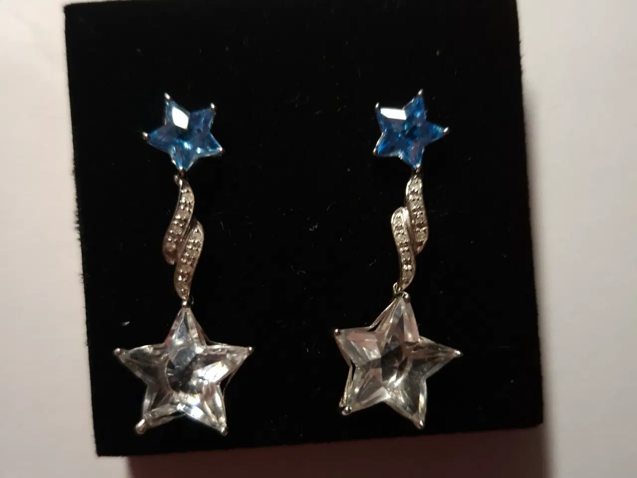 Billede 1 - 14 kt.Ørelokker med Topazer og Diamanter