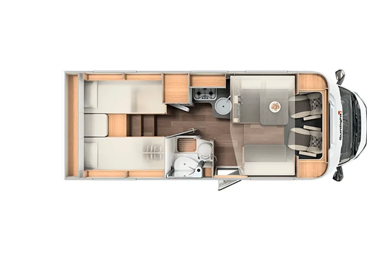 Billede 32 - 2026 - SunLight T 67   Enkeltsenge + hæve/sænkeseng 5.S. sele plads