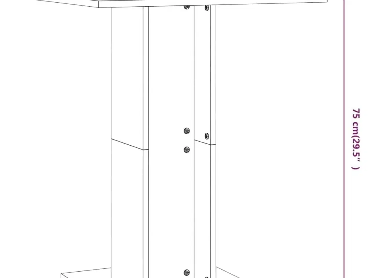 Billede 6 - Bistrobord 60x60x75 cm konstrueret træ hvid