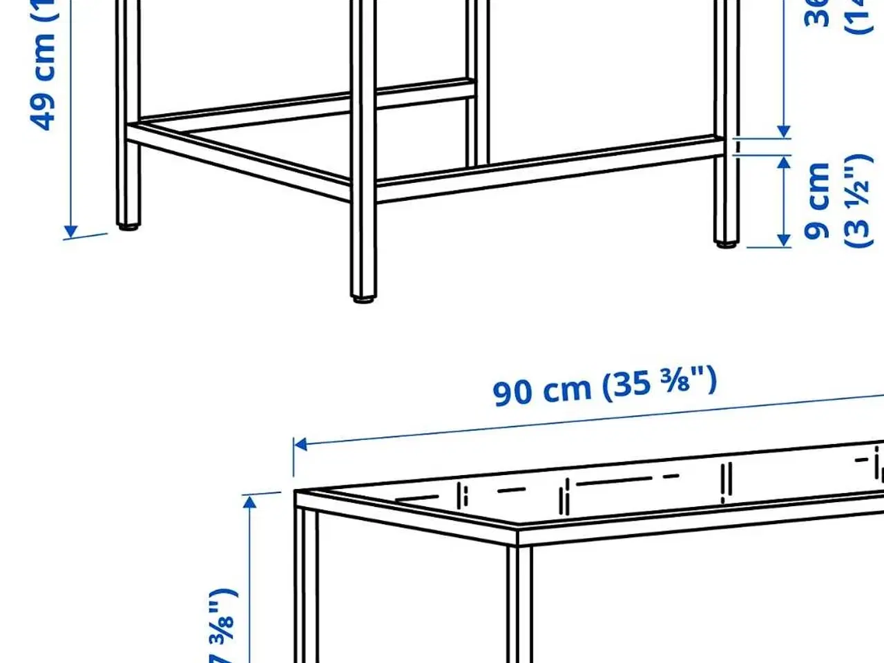 Billede 2 - Glasbord med sort ramme