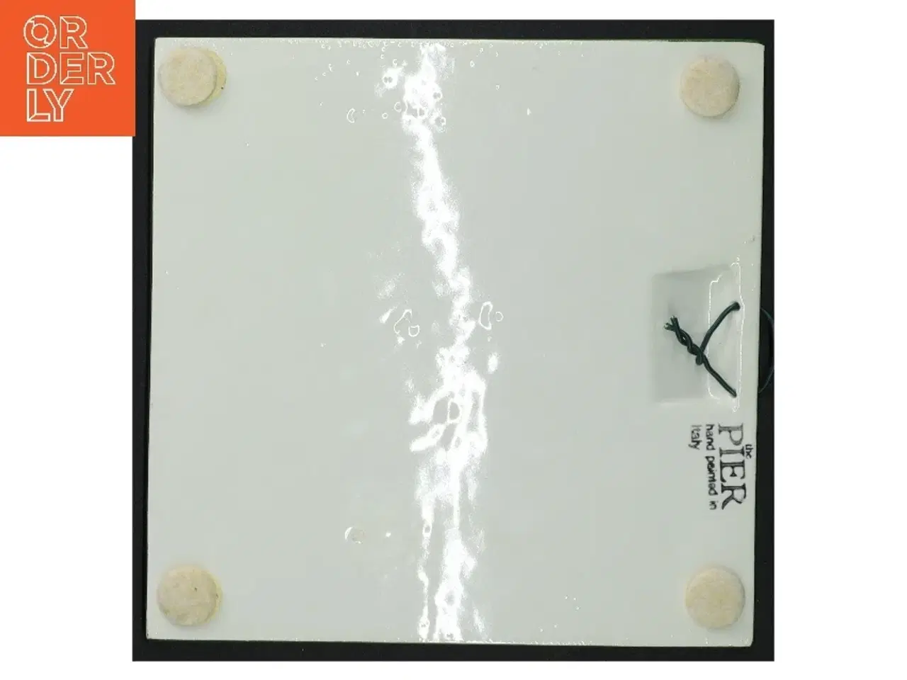 Billede 4 - Firkantet keramikfad med løvmotiv