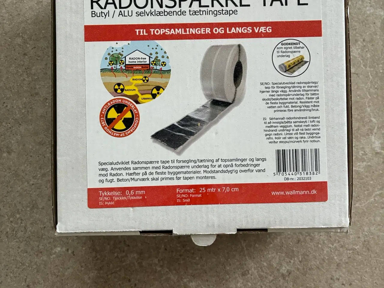 Billede 1 - Radonspærre Wallman gulvunderlag og tape