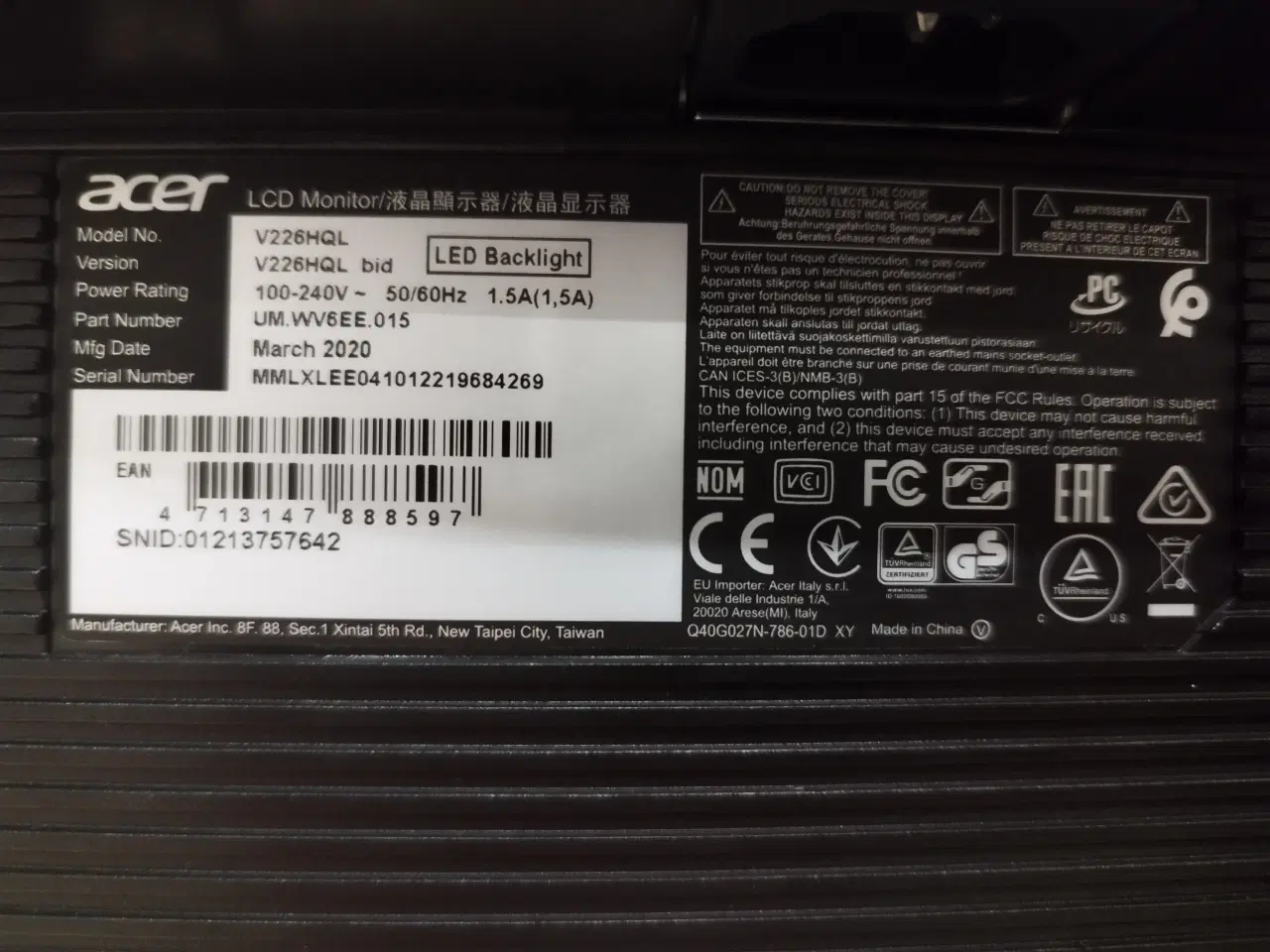 Billede 5 - Acer skærm V226QHL