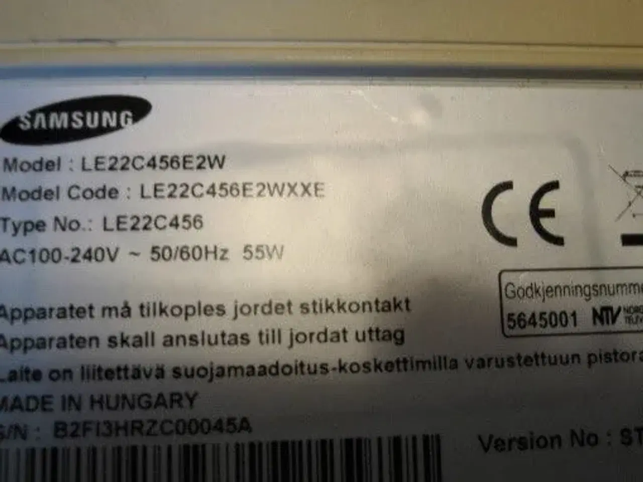 Billede 4 - Samsung LE22C456E2W 22" Widescreen fladskærm