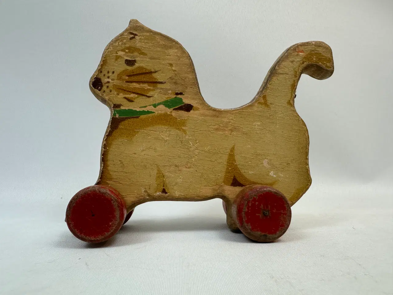 Billede 2 - Vintage kat på hjul i træ