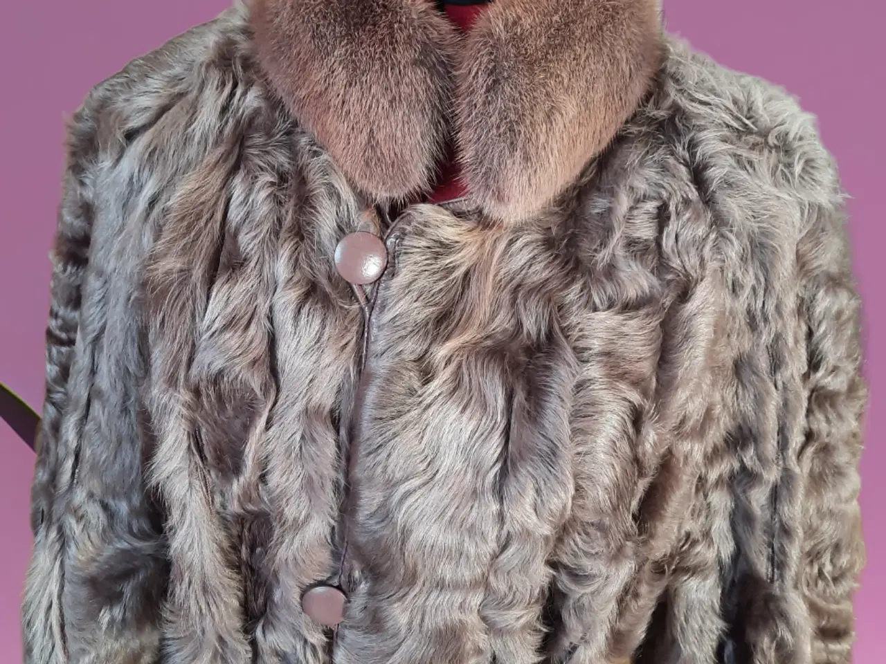 Billede 2 - pelsfrakke lammeskind med mink
