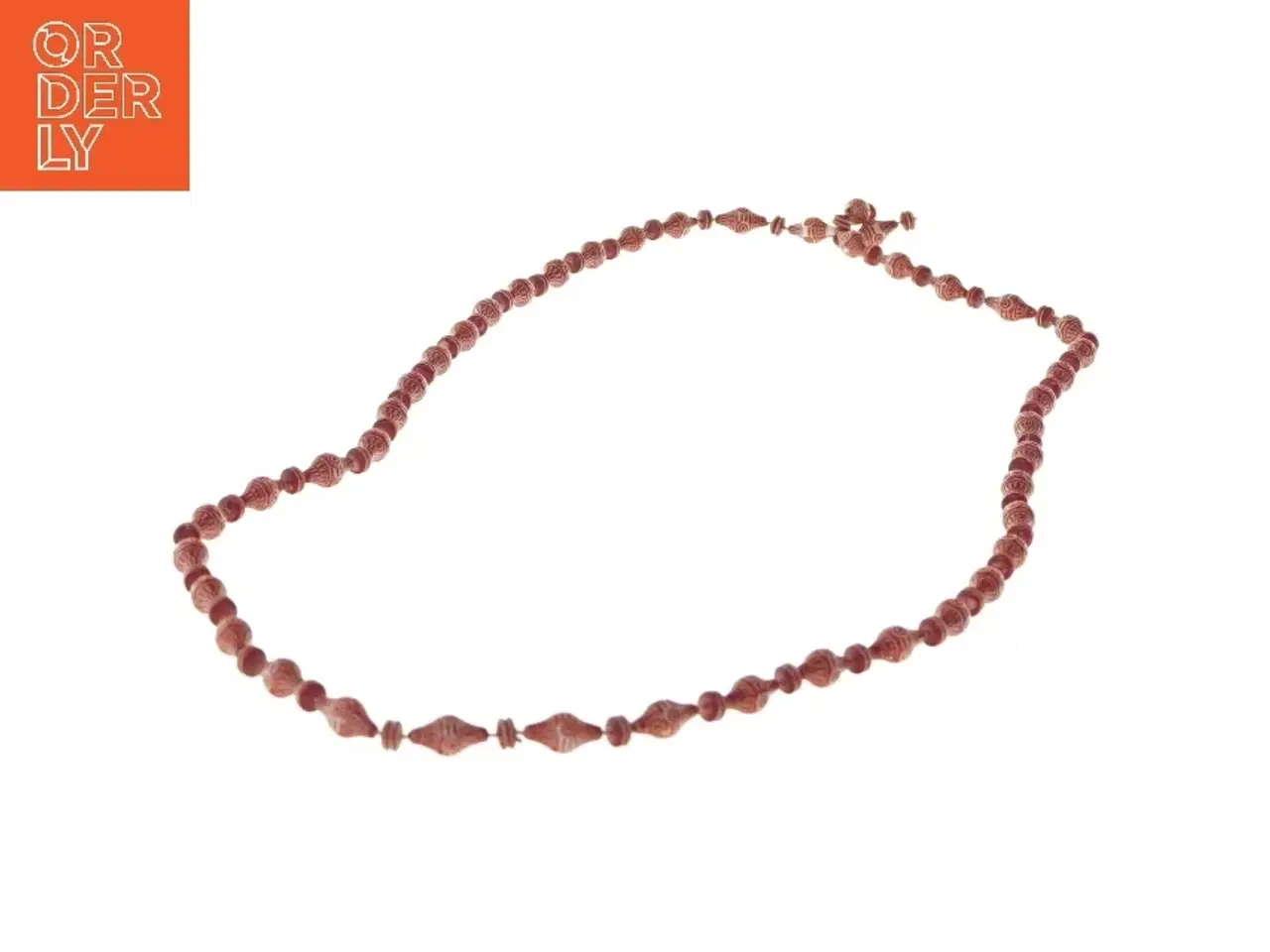 Billede 2 - Lang halskæde med mønstrede perler (str. 116 cm)