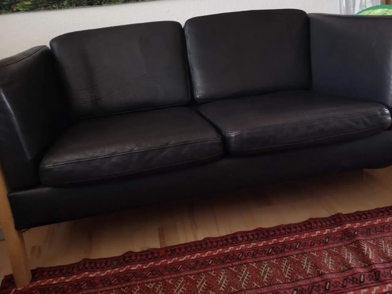 Billede 1 - Læder sofa 