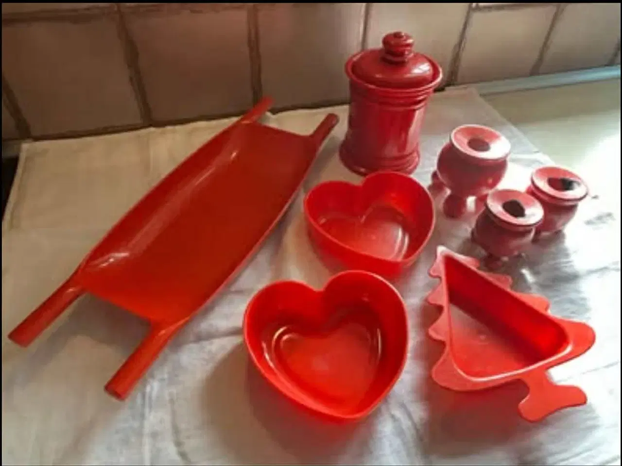 Billede 1 - Jul orangerøde retro ting