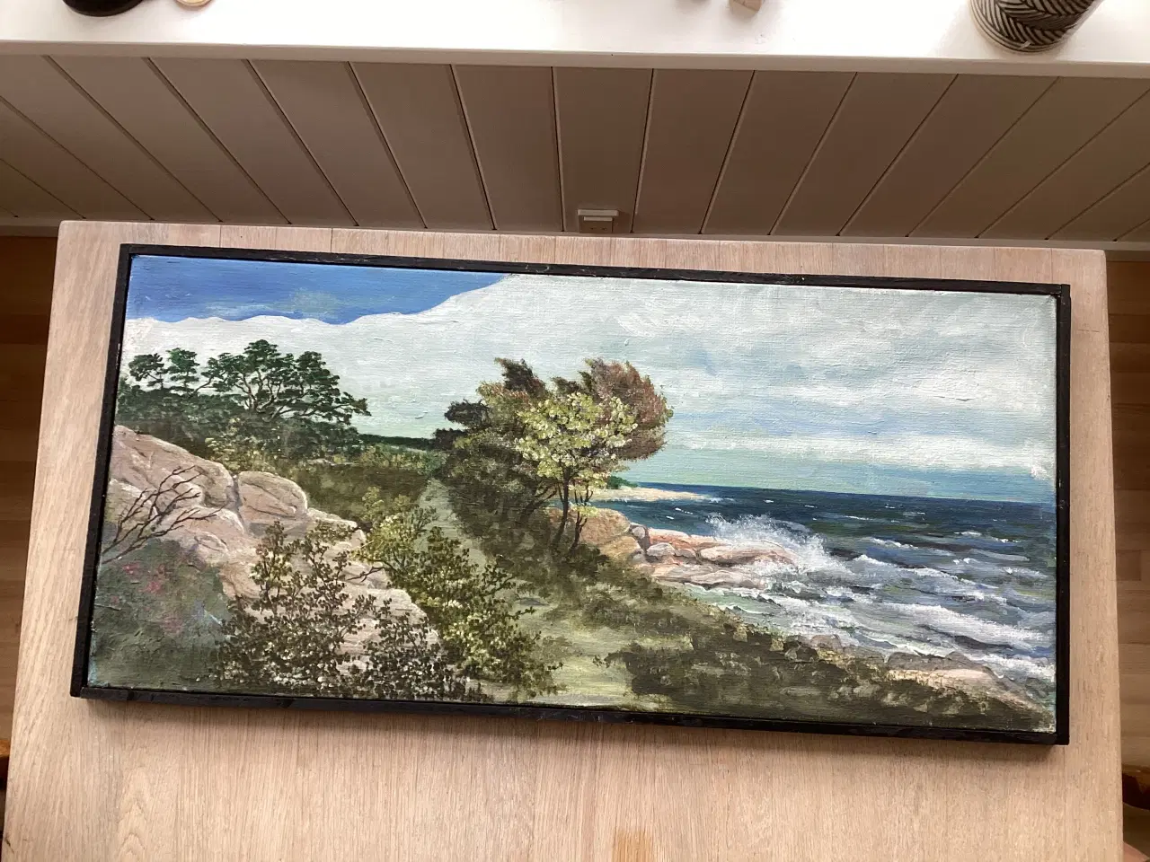 Billede 1 - Maleri bornholm 42x88 cm kystparti