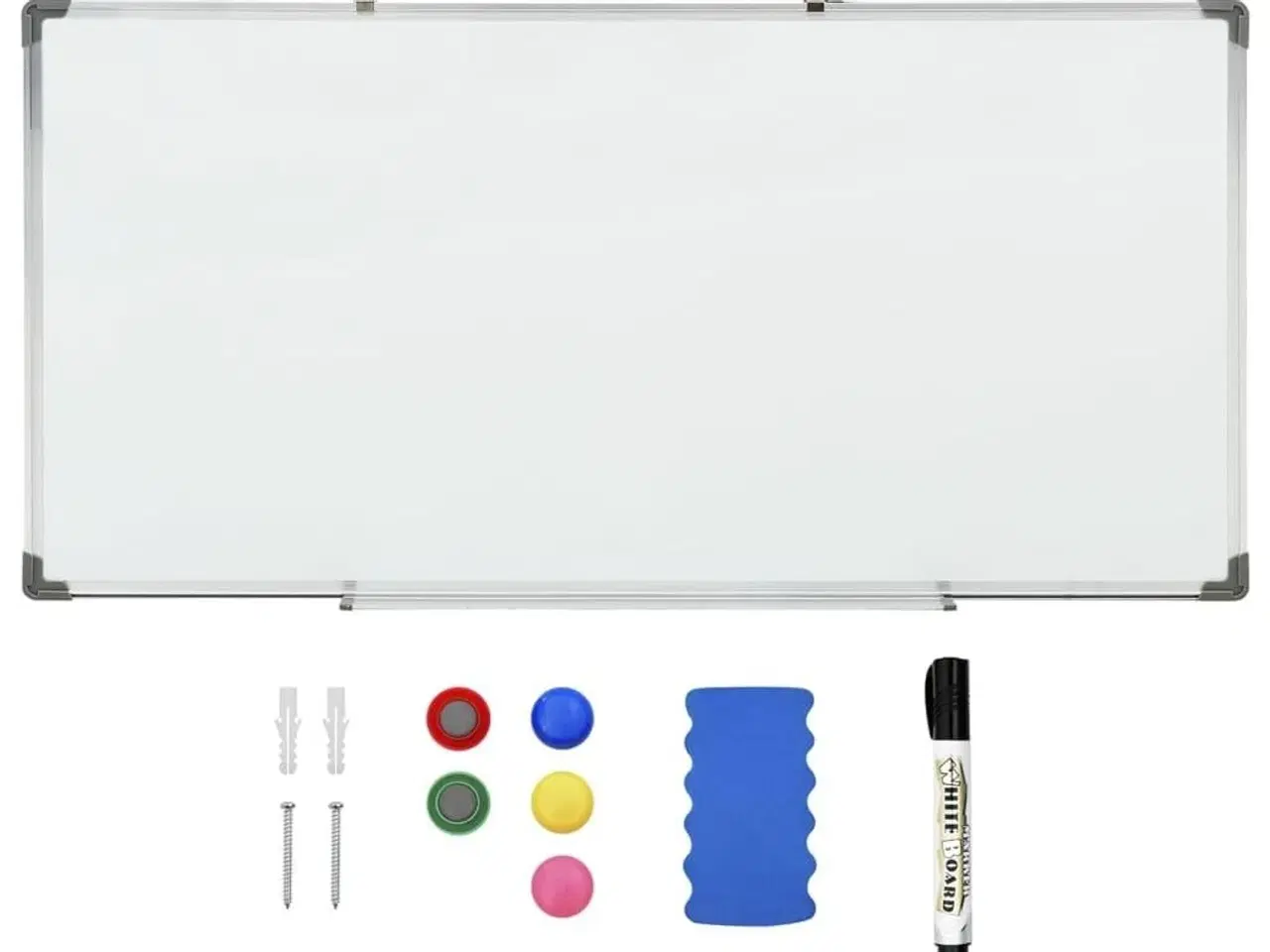 Billede 2 - Magnetisk whiteboard 110x60 cm stål hvid