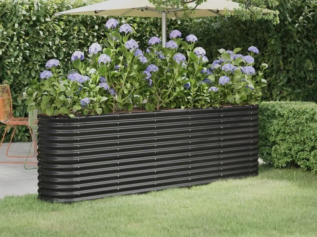 Billede 1 - Plantekasse 224x40x68 cm galvaniseret stål antracitgrå