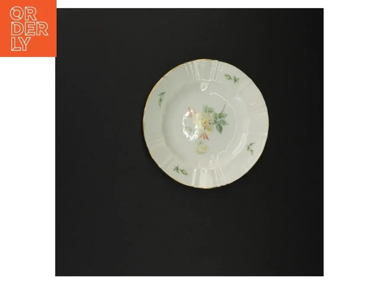 Billede 4 - Porcelænsfad med blomstermotiv