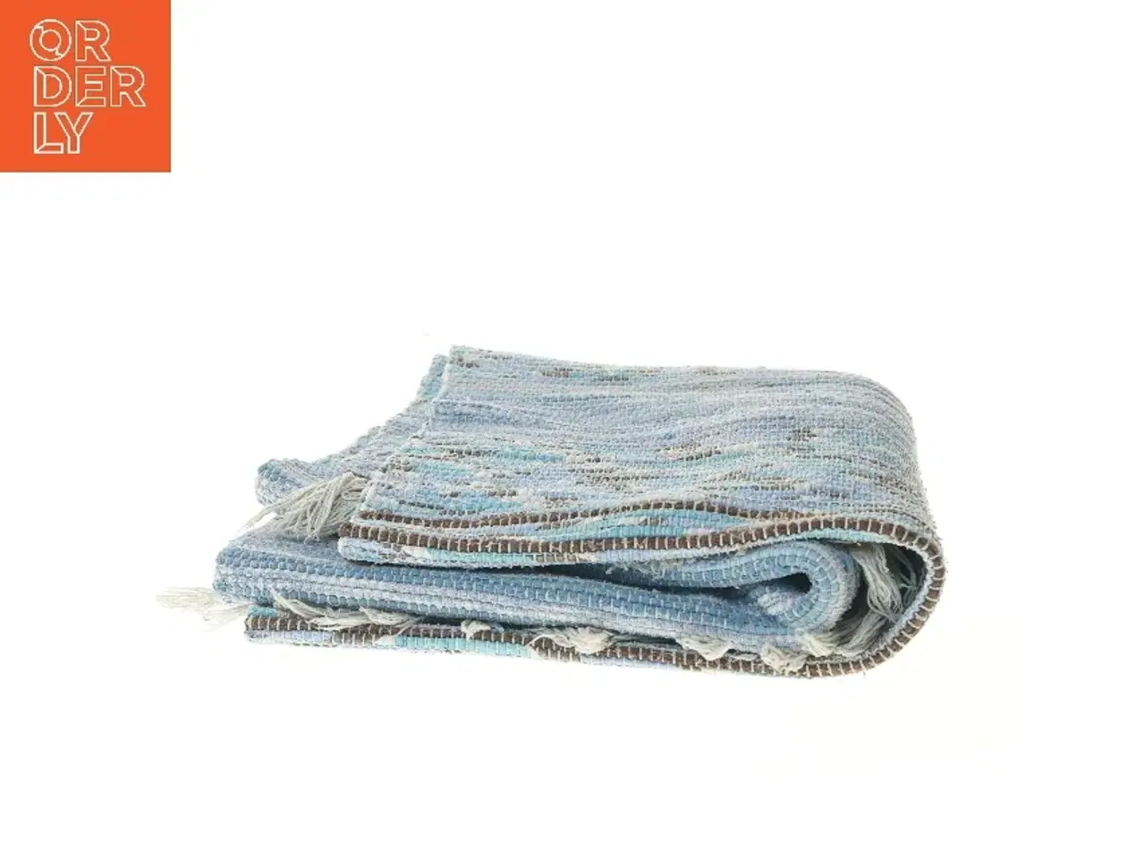 Billede 2 - Blå vævet tæppe (str. 78x244 cm)