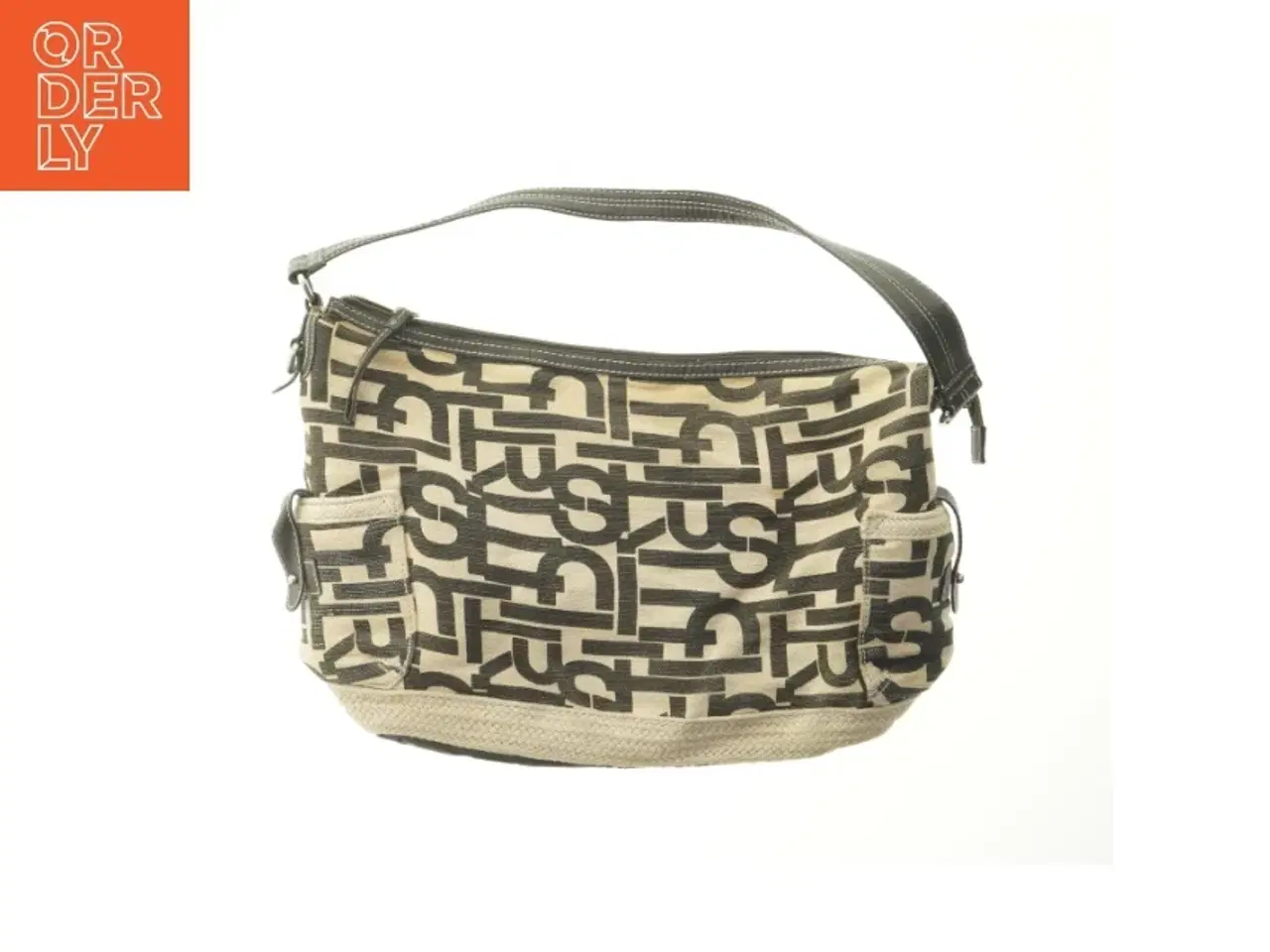 Billede 2 - Skuldertaske i beige og sort mønster fra Sprit (str. 44x27 cm)