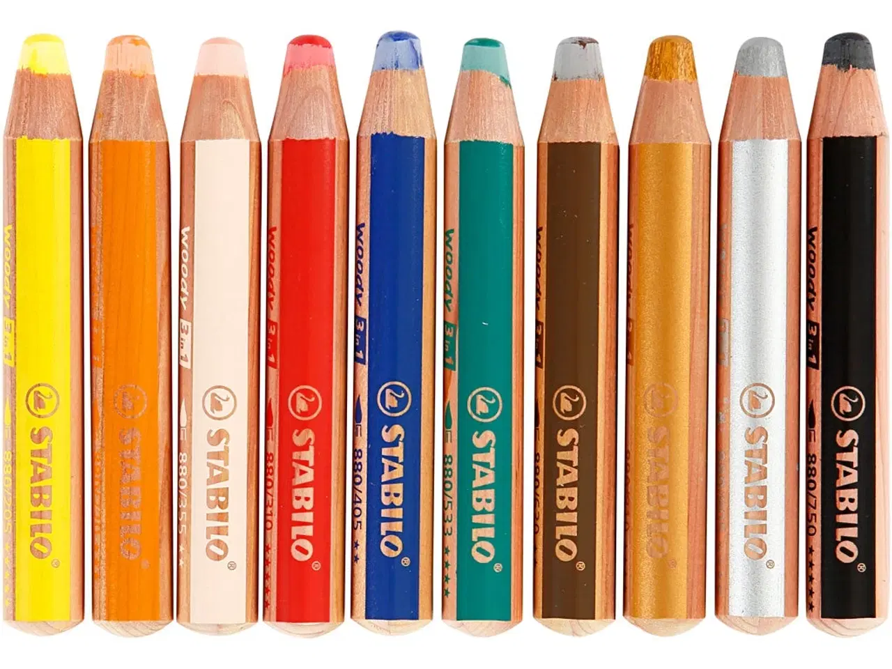 Billede 1 - Woody 3-i-1 Farveblyant - 10 stk. Ass. Farver