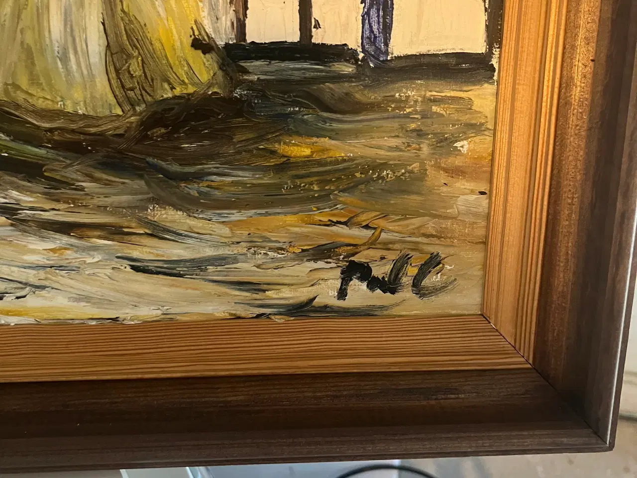 Billede 2 - Maleri af stråtækte huse