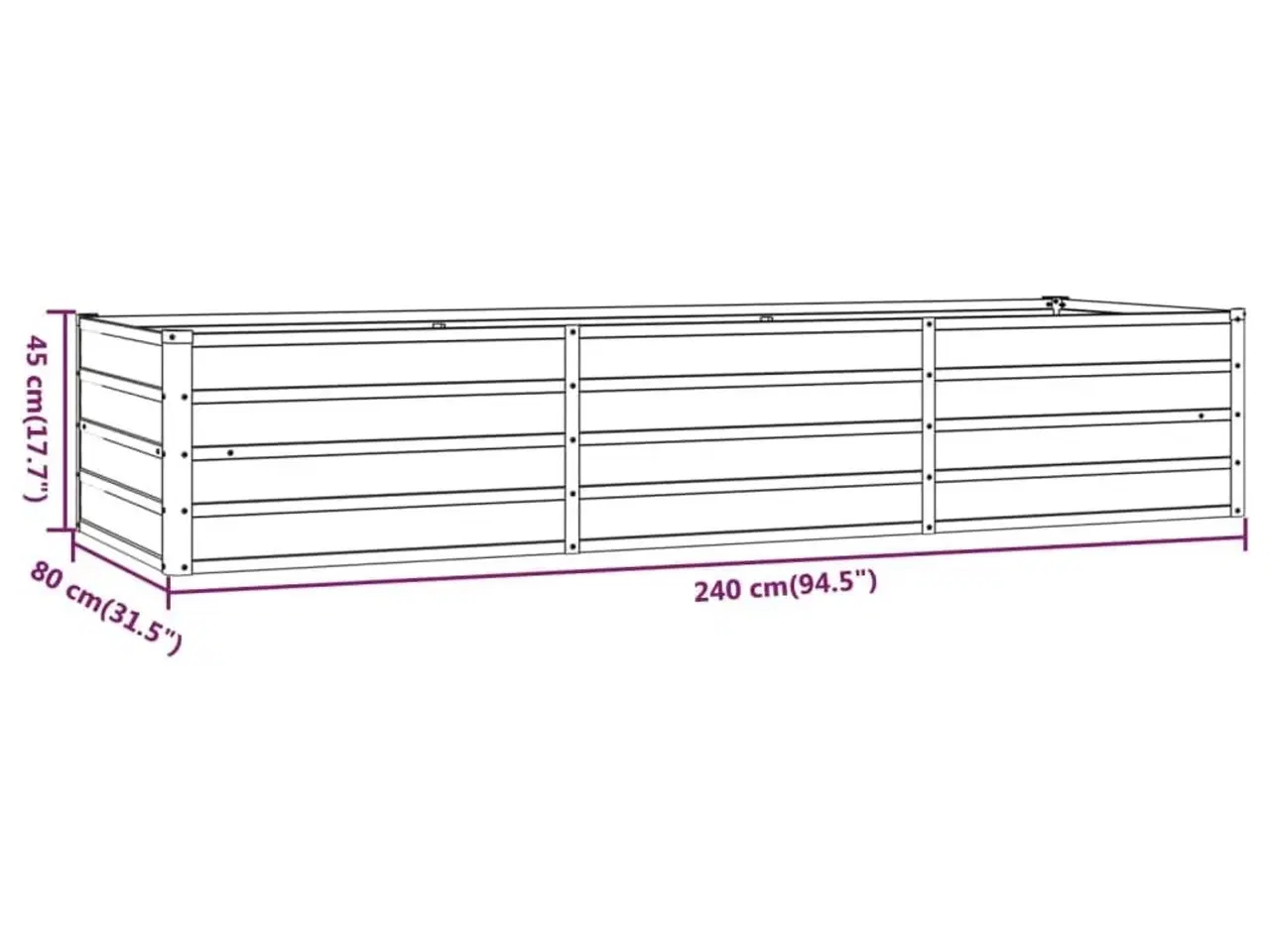 Billede 8 - Højbed 240x80x45 cm cortenstål rustfarvet