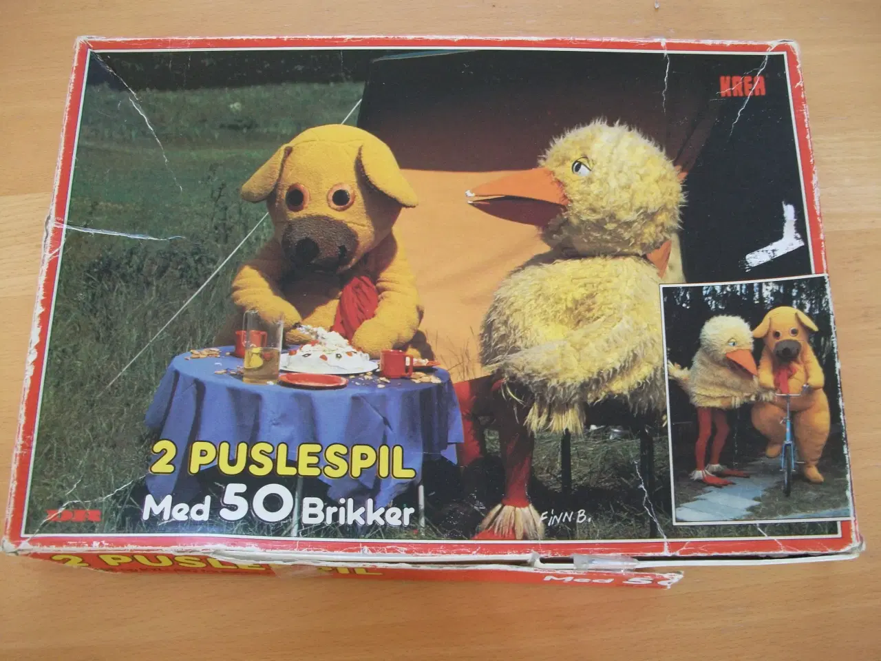 Billede 1 - Krea puslespil med bamse og kylling