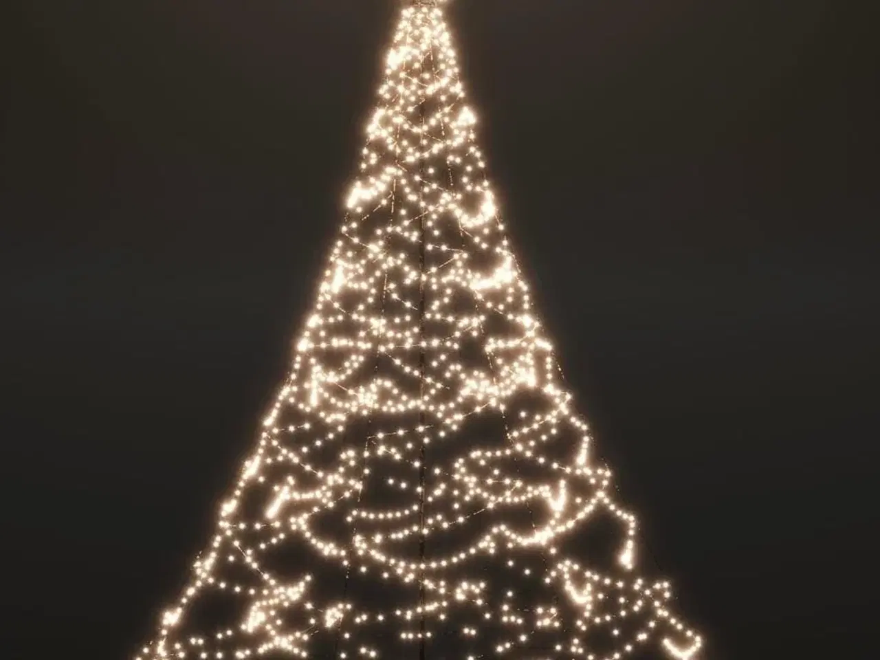 Billede 2 - Juletræ med metalstolpe 500 LED'er 3 m varmt hvidt lys