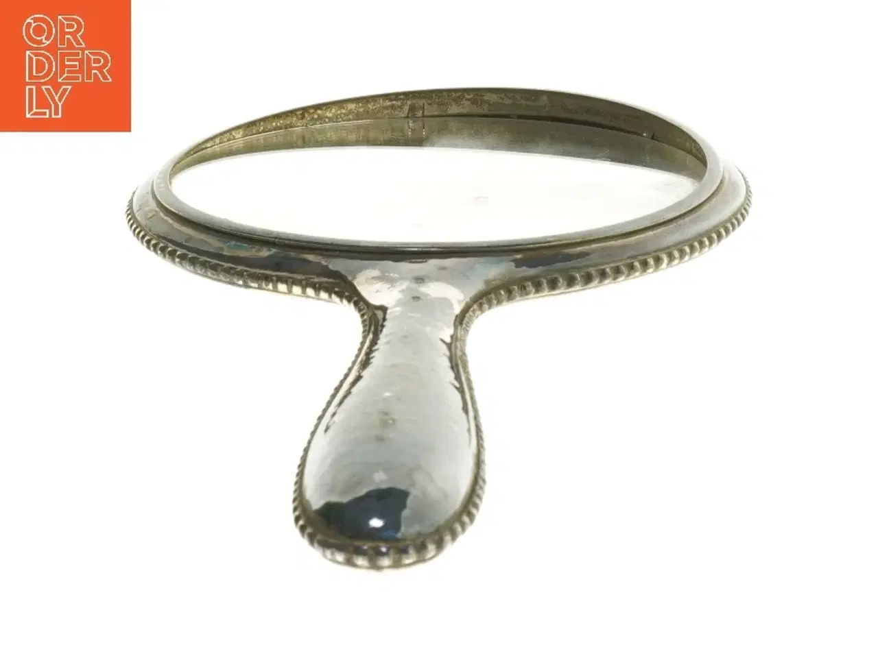 Billede 3 - Håndspejl i metal (str. Ø 15,5 cm længde 30 cm)