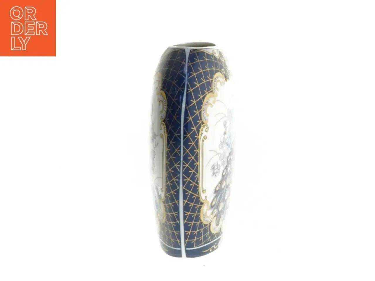 Billede 3 - Dekorativ vase med påfugle motiv (str. 16 cm)