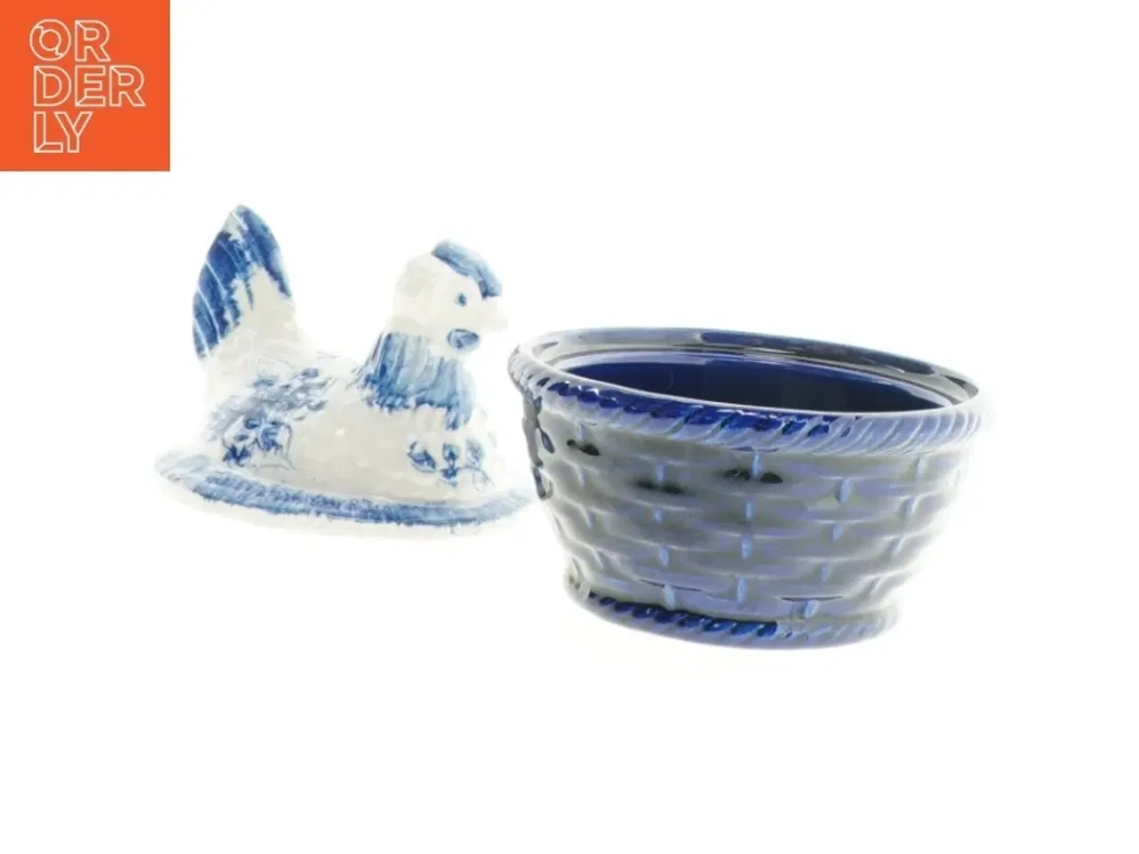 Billede 3 - Dekorativ porcelæns høne krukke med låg (str. 12 x 12 cm)