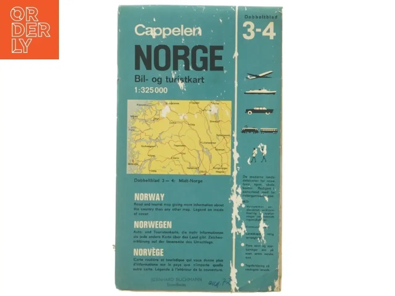 Billede 1 - Foldet vejkort over Norge