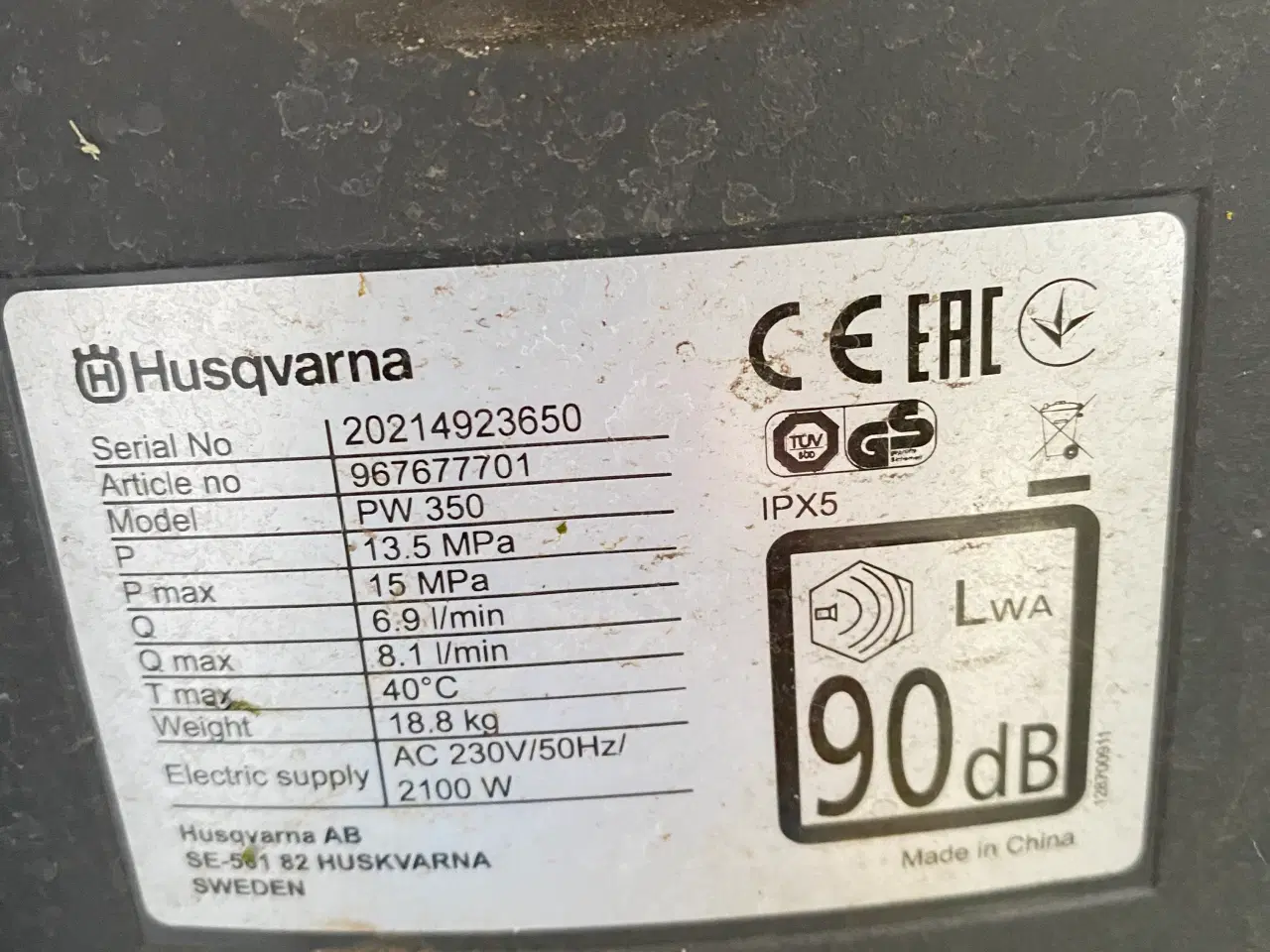 Billede 3 - Husqvarna PW 350 Højtryksrenser