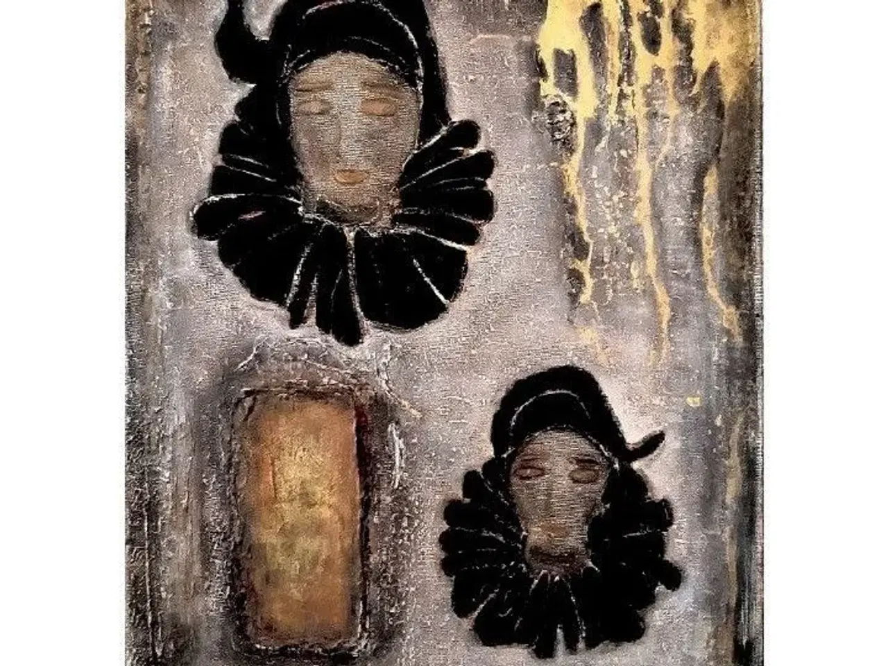 Billede 1 - Akrylmaleri "The sad Harlequins"